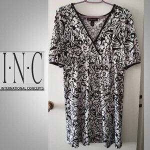 INC International Concepts dress size medium black white